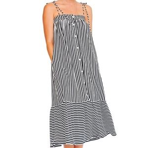 NWT MDS Stripes Easy Cami Dress Large Navy White